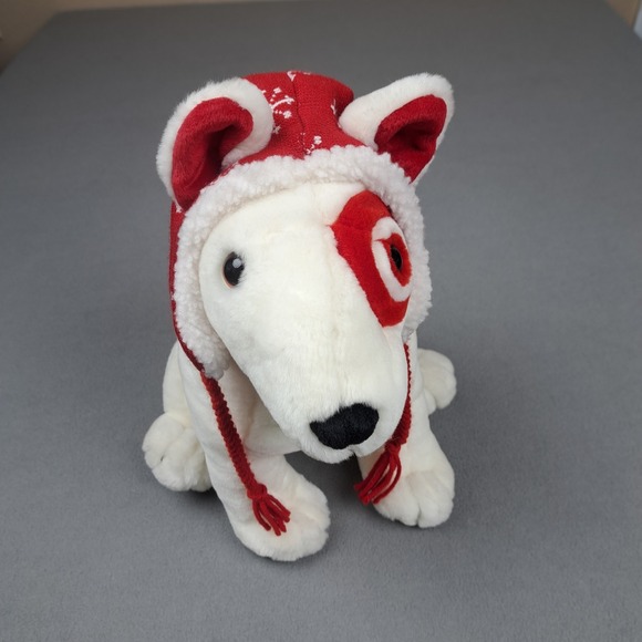 Vintage Target Bullseye Dog Plush 14" Tall Christmas Holiday Bull Terrier 2001 - Picture 2 of 9